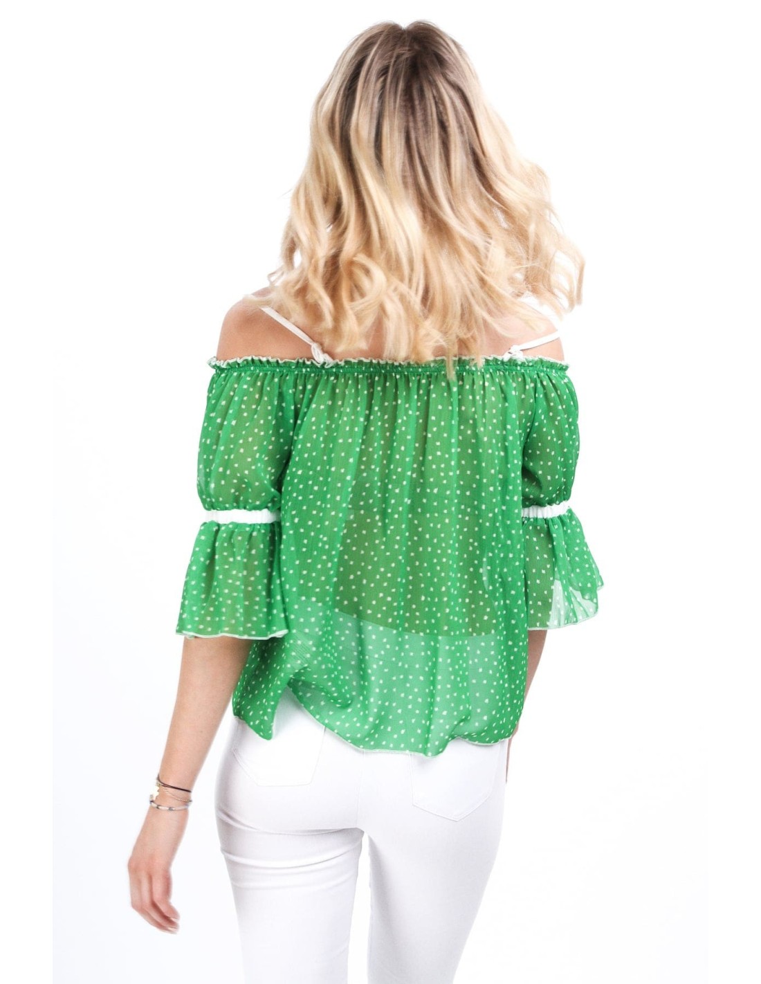 Bluza verde cu umerii goi MP28855 - Magazin online - Boutique